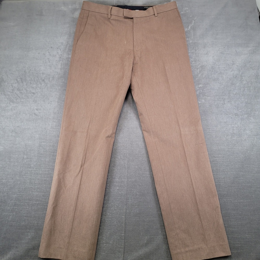 Banana Republic Tailored Slim Fit Chino Pants Mens Actual Sz 33x32 Brown Stretch